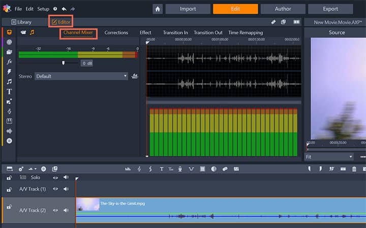 pinnacle studio 22 audio noise reduction