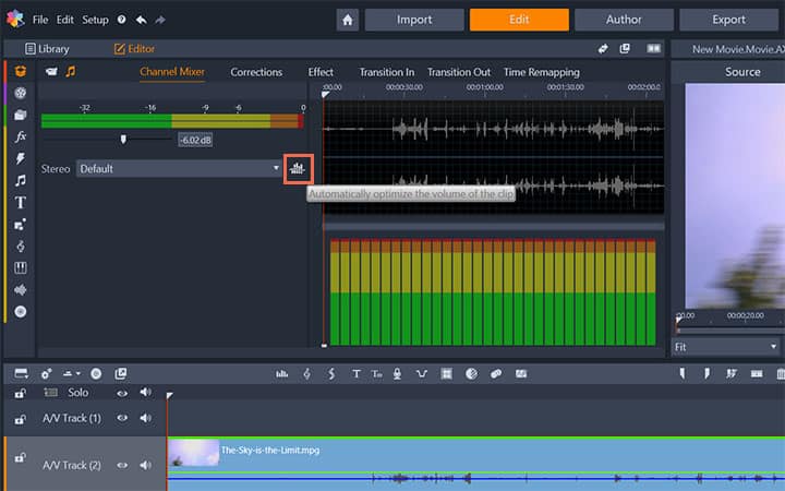 remove audio from a video clip pinnacle studio 20
