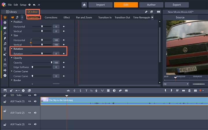 Rotate Video Clip Software Editing