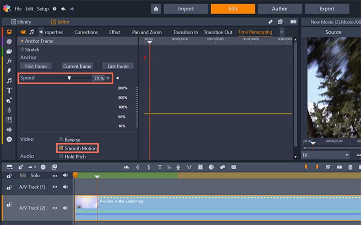 pinnacle studio 18 slow motion audio problem